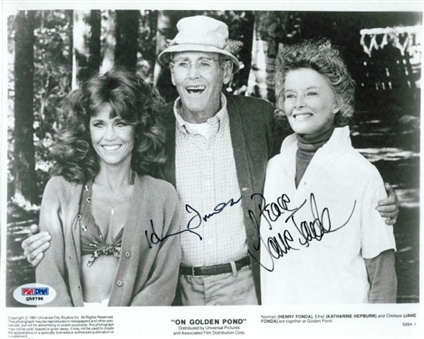 On Golden Pond Signed 8x10 Photo by Henry Fonda and Jane Fonda